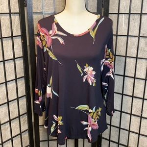 A.N.A Floral Pull Over Blouse XXL